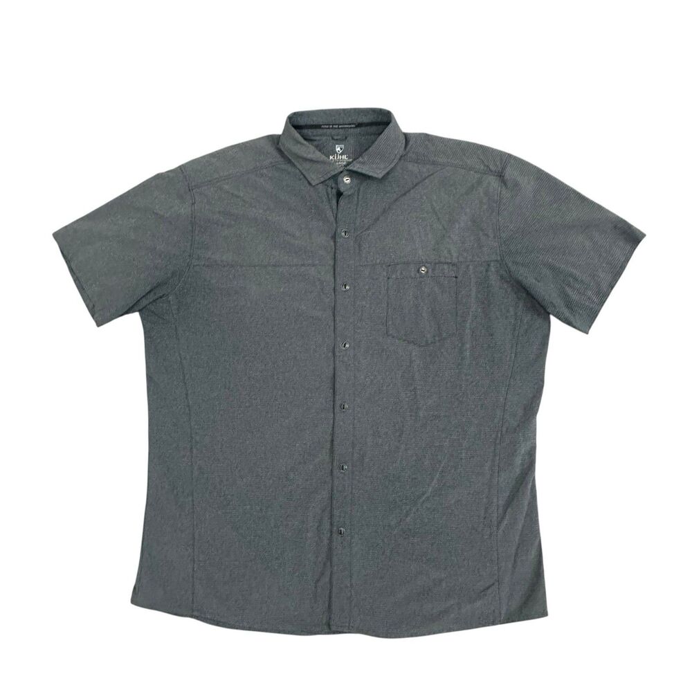 KÜHL Men’s Short Sleeve Shirt XL Blue Tapered Fit Style 7316 Lightweight Hiking